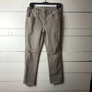 American Eagle Light Brown Cropped Denim Jeans Size 10